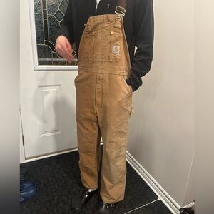 NOT FOR SALE *Vintage Carhartt Tan Double Knee Overalls Coveralls Bibs